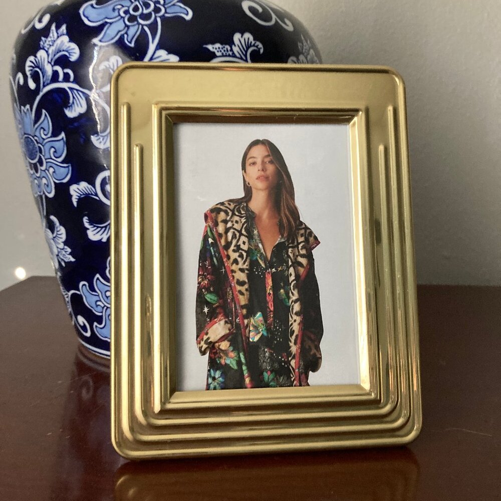 Solid Brass Tabletop Picture Frame. 3.5" x 5"